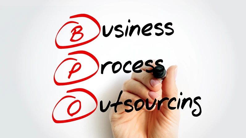 BPO - Business Process Outsourcing acronym with marker, concept background